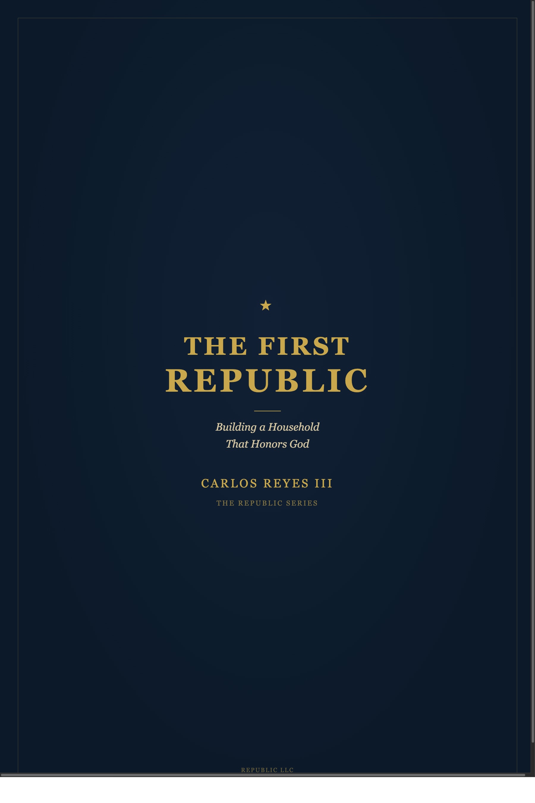 The First Republic by Carlos Reyes III - household governance book cover